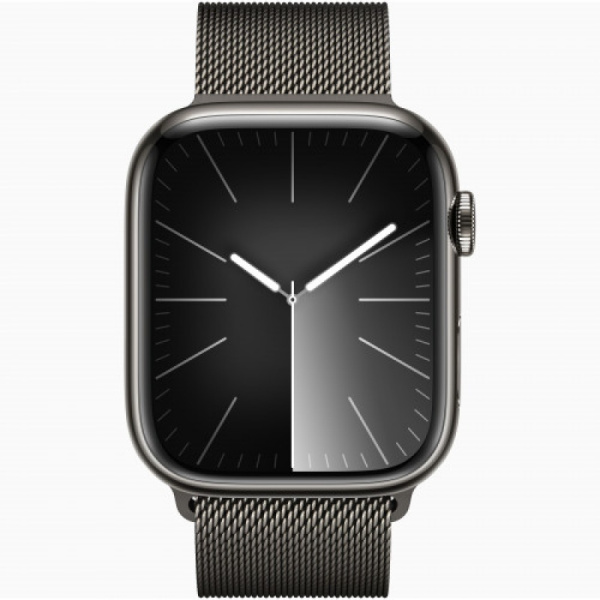 Apple Watch Series 9 45mm Graphite Stainless Steel Case Millanes Graphite Band